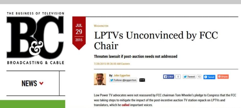 LPTVs Unconvinced by FCC Chair